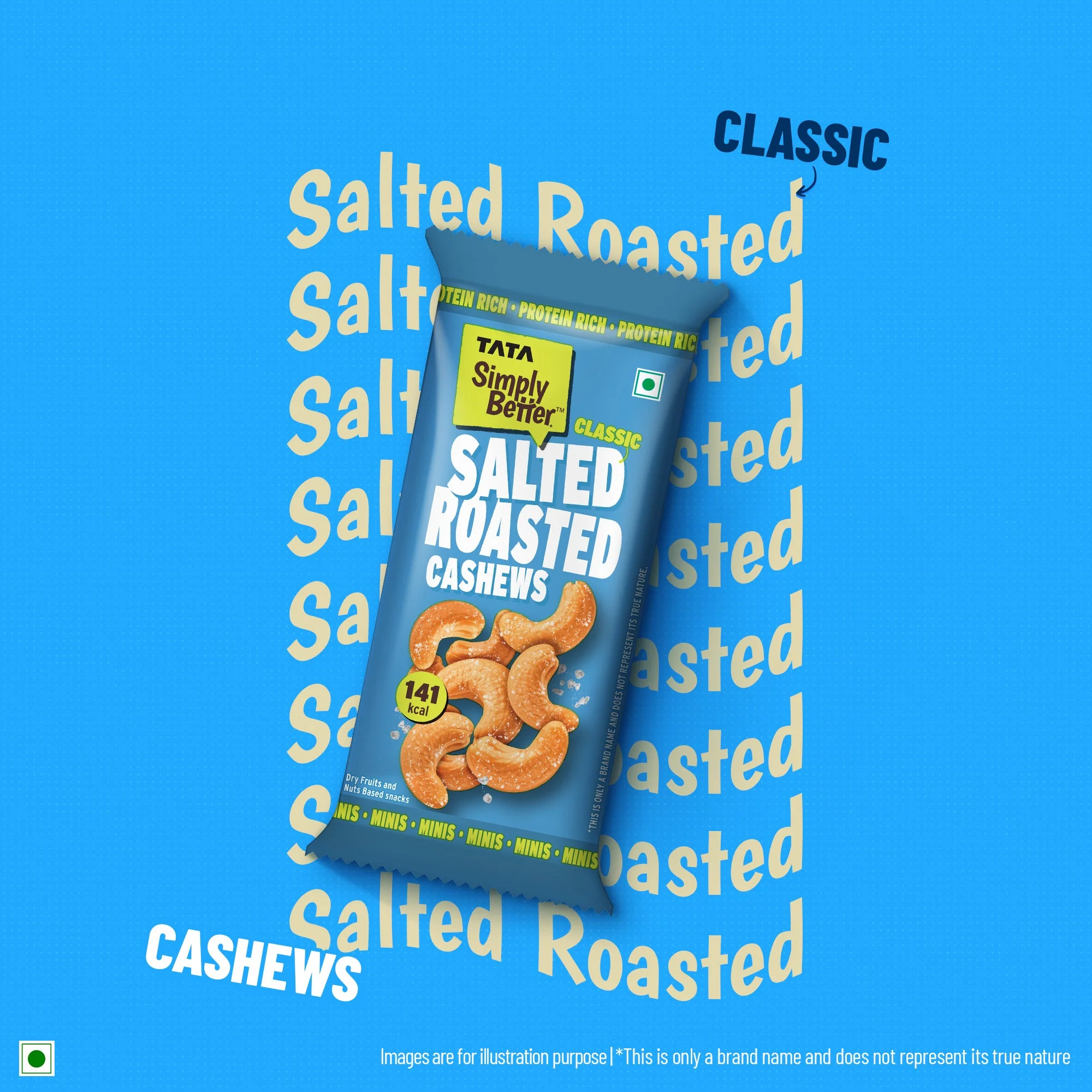 Tata Simply better - Classic Roasted & Salted Cashews 23g x Pack of 6 - 138g - Image 4