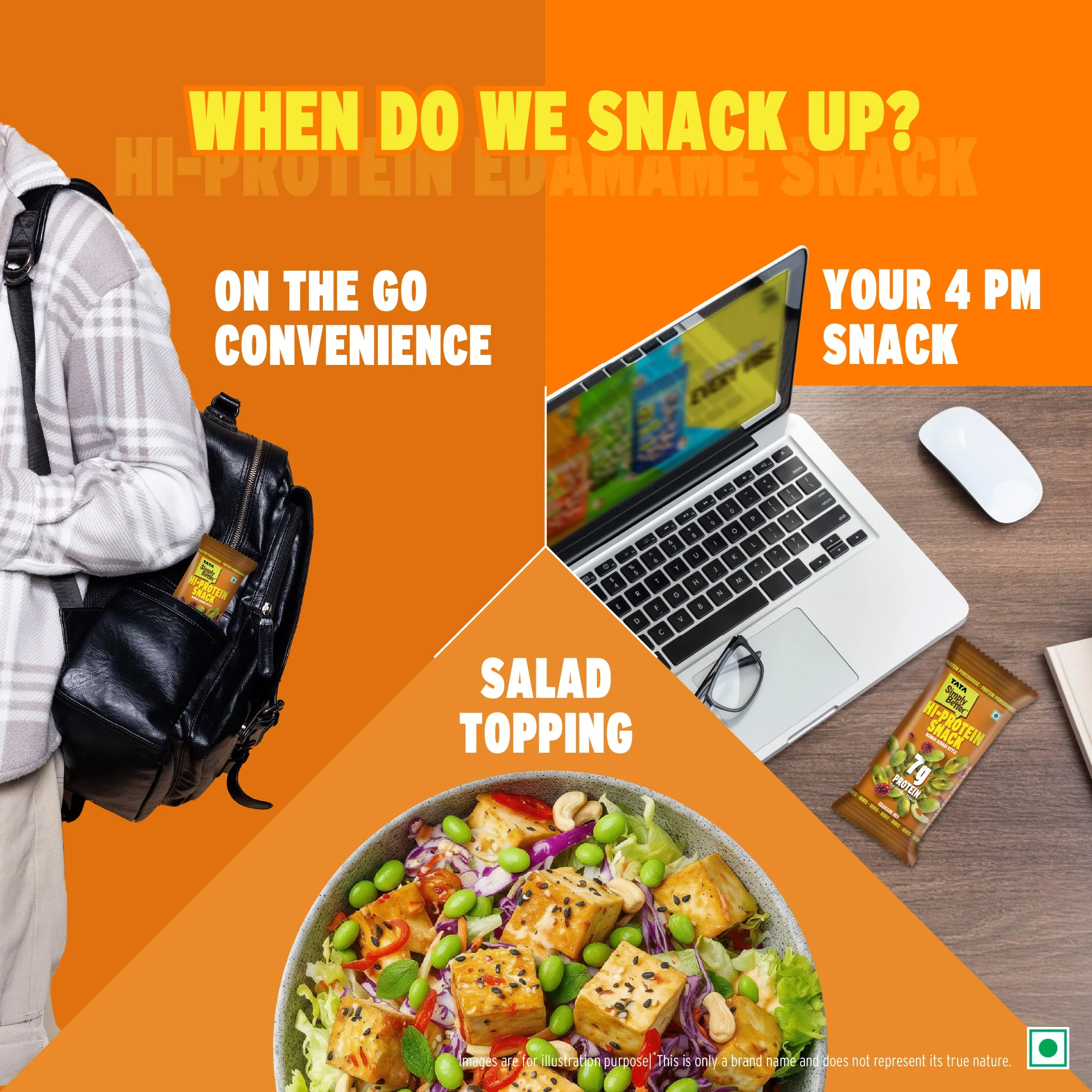 Tata Simply Better Hi-Protein Edamame Snack Mango Achari Style 28g - Pack of 6 - Image 5