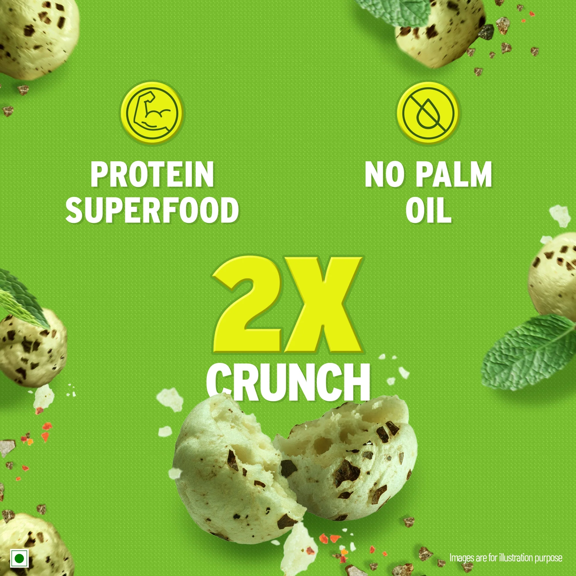 Tata Simply Better Punchy Pudina Flavoured Makhana - Pack of 4 200g (50 x 4) Double Roasted for 2X Crunch, With No Palm Oil & Artificial Flavours, Dry Fruits & Nuts Based Snack, Made with Olive Oil - Image 5