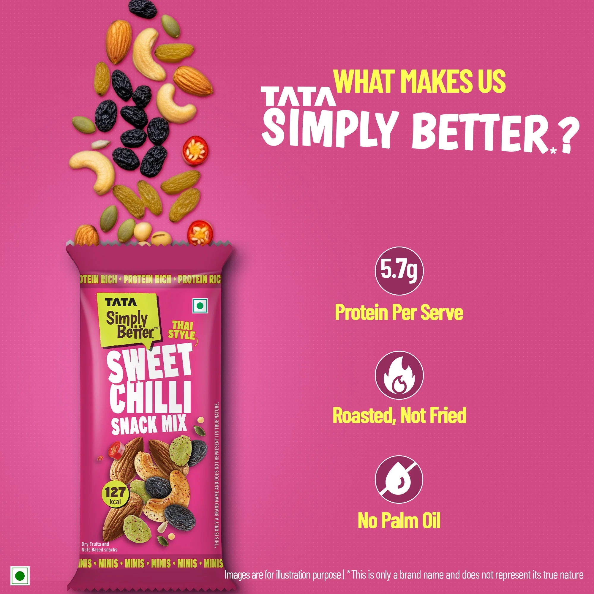 Tata Simply Better Sweet Chilli Trail Mix 25g x Pack of 6 - 150g - Image 4